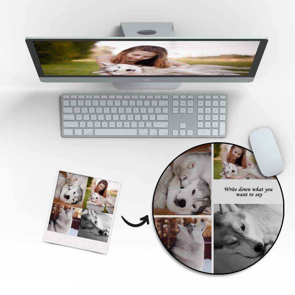 Custom Photo Round Mouse Pad Cute Pet