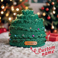 Custom Leather Patch Christmas Tree Crochet Hat Gifts for Children Christmas Gifts