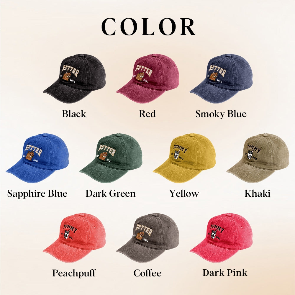 Custom Embroidered Hat with Pet Portrait Gifts for Pet Lovers