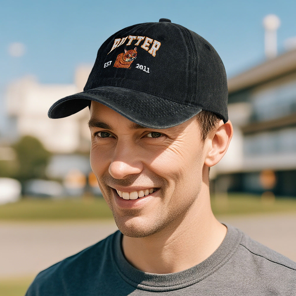 Custom Embroidered Hat with Pet Portrait Gifts for Pet Lovers