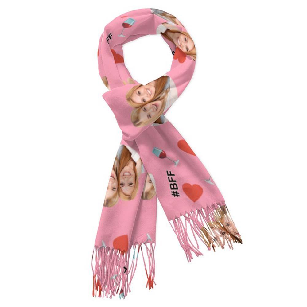 Custom Face Scarf For Friends Perfect Gift For Girls Warm Winter Fashion Accessories Multicolor Scarf Chiristmas Gift