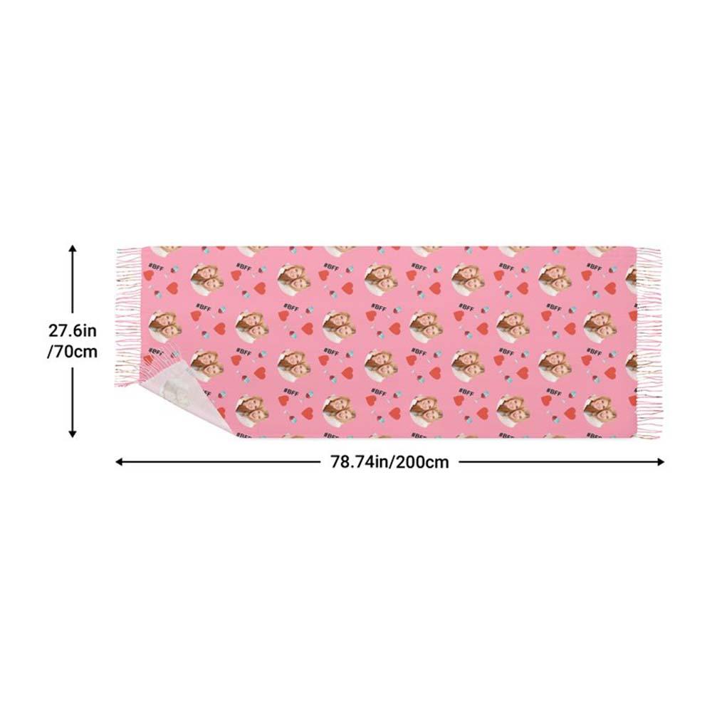 Custom Face Scarf For Friends Perfect Gift For Girls Warm Winter Fashion Accessories Multicolor Scarf Chiristmas Gift