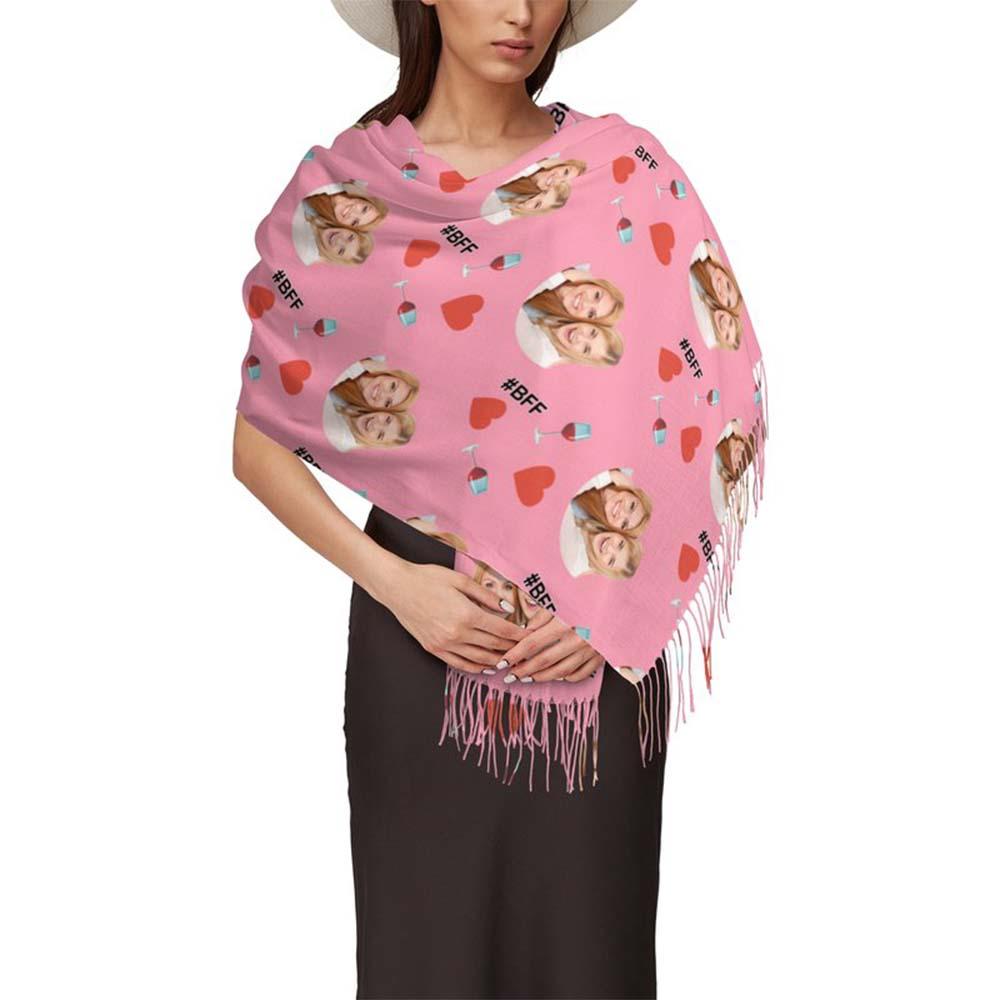 Custom Face Scarf For Friends Perfect Gift For Girls Warm Winter Fashion Accessories Multicolor Scarf Chiristmas Gift