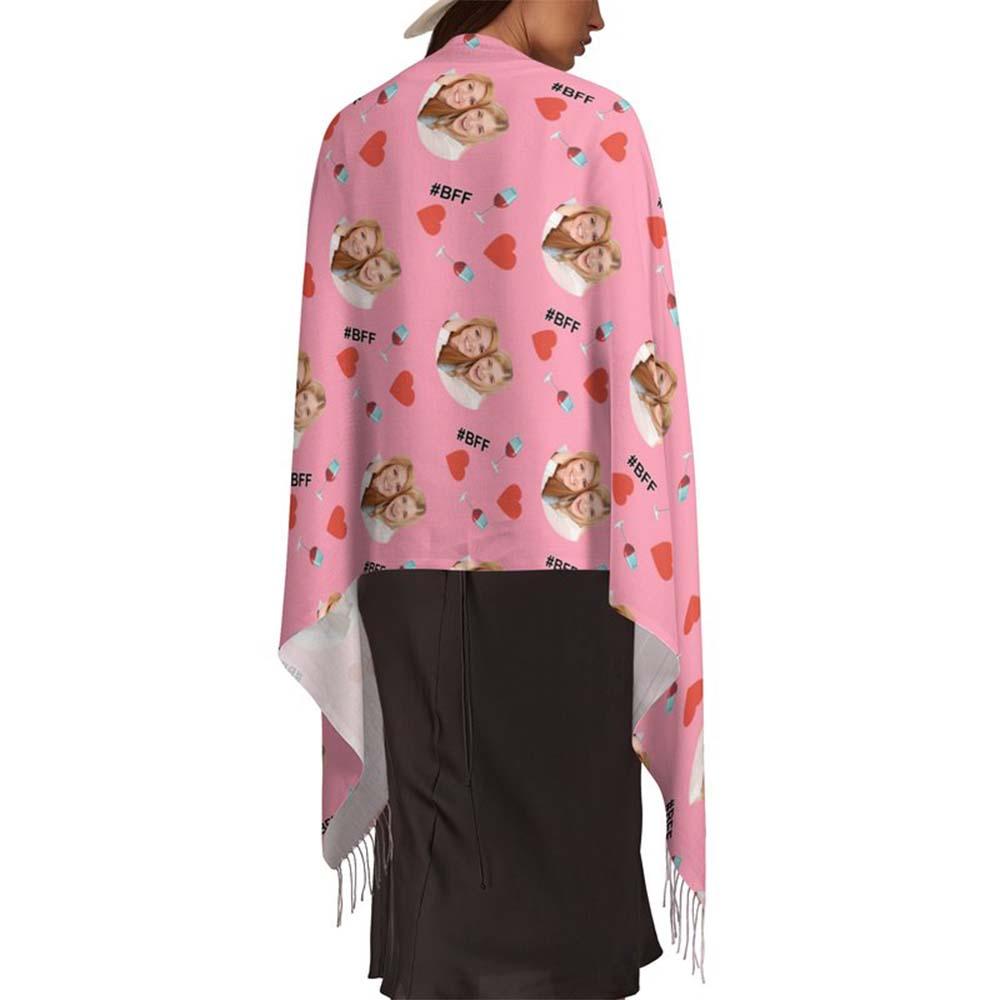 Custom Face Scarf For Friends Perfect Gift For Girls Warm Winter Fashion Accessories Multicolor Scarf Chiristmas Gift
