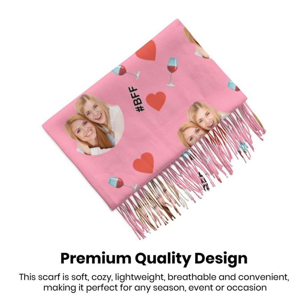 Custom Face Scarf For Friends Perfect Gift For Girls Warm Winter Fashion Accessories Multicolor Scarf Chiristmas Gift