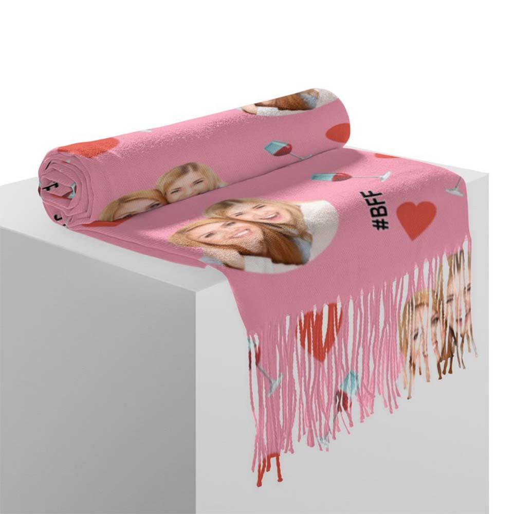 Custom Face Scarf For Friends Perfect Gift For Girls Warm Winter Fashion Accessories Multicolor Scarf Chiristmas Gift