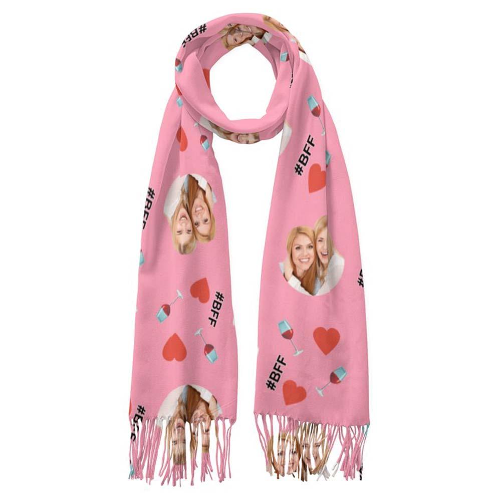 Custom Face Scarf For Friends Perfect Gift For Girls Warm Winter Fashion Accessories Multicolor Scarf Chiristmas Gift