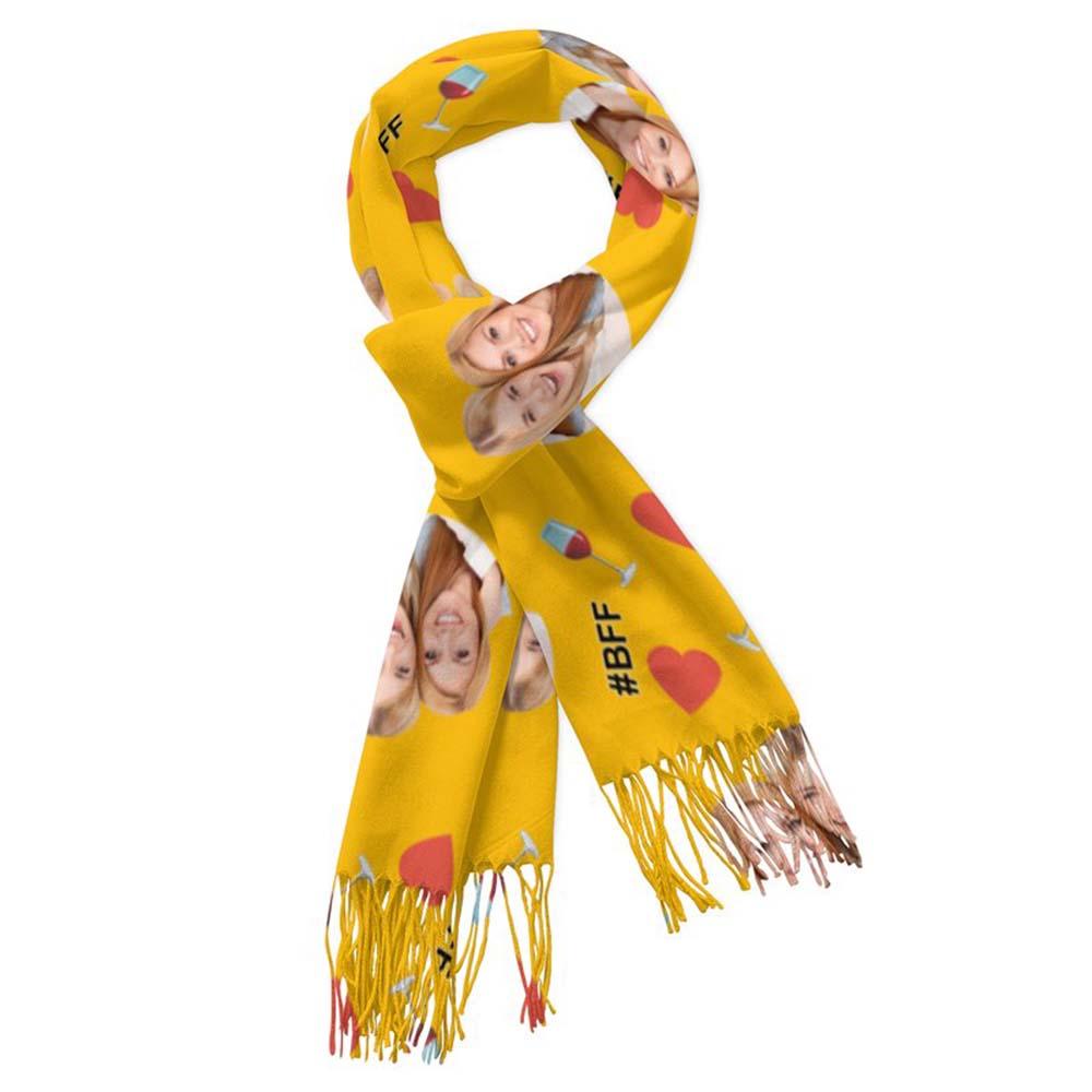Custom Face Scarf For Friends Perfect Gift For Girls Warm Winter Fashion Accessories Multicolor Scarf Chiristmas Gift