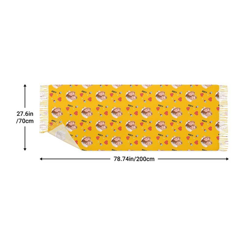 Custom Face Scarf For Friends Perfect Gift For Girls Warm Winter Fashion Accessories Multicolor Scarf Chiristmas Gift