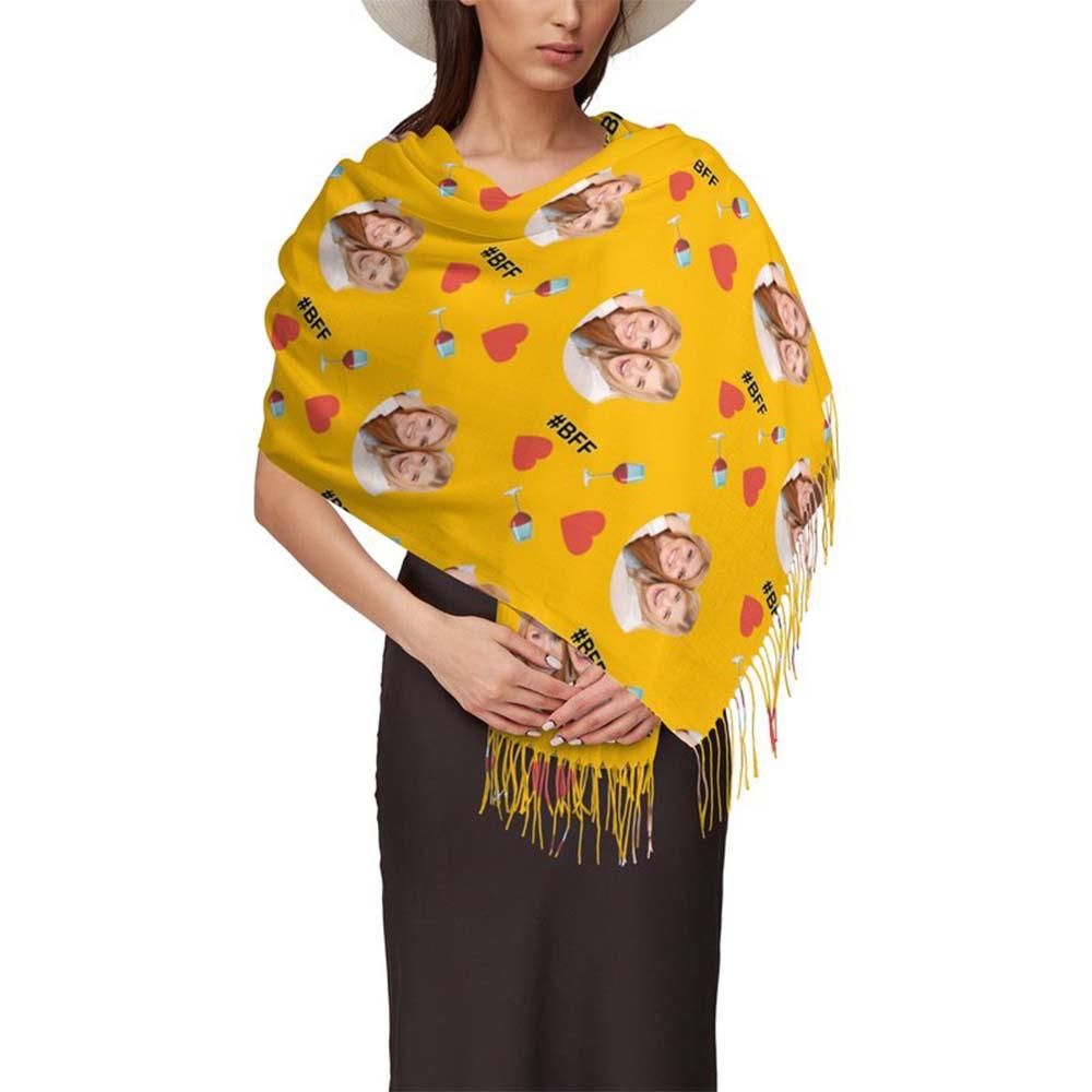 Custom Face Scarf For Friends Perfect Gift For Girls Warm Winter Fashion Accessories Multicolor Scarf Chiristmas Gift