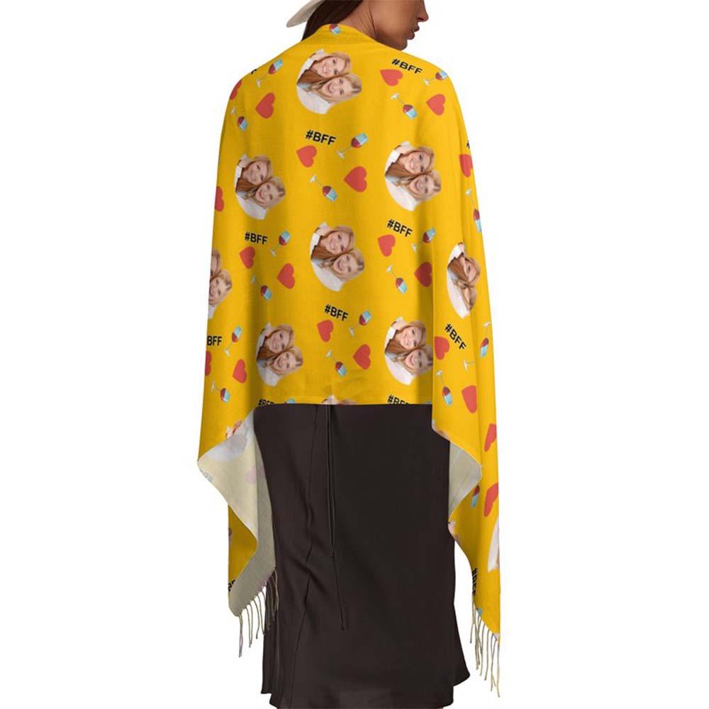 Custom Face Scarf For Friends Perfect Gift For Girls Warm Winter Fashion Accessories Multicolor Scarf Chiristmas Gift