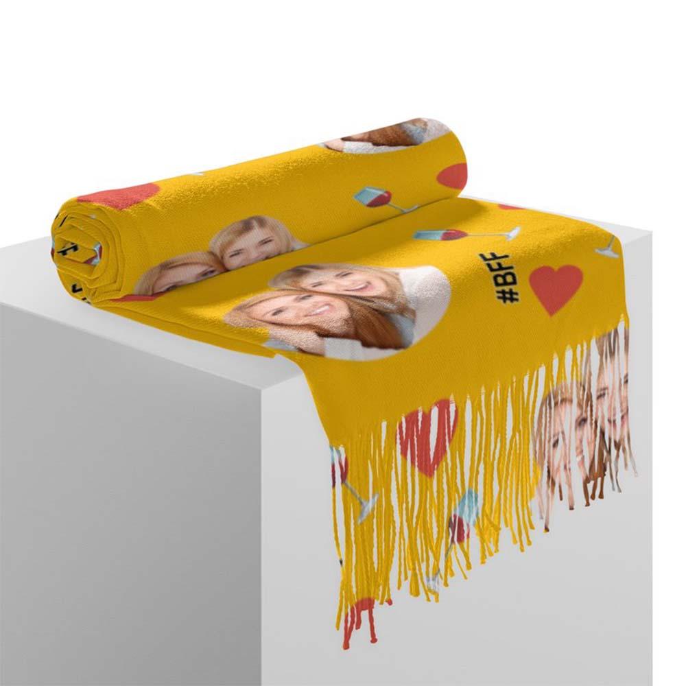 Custom Face Scarf For Friends Perfect Gift For Girls Warm Winter Fashion Accessories Multicolor Scarf Chiristmas Gift