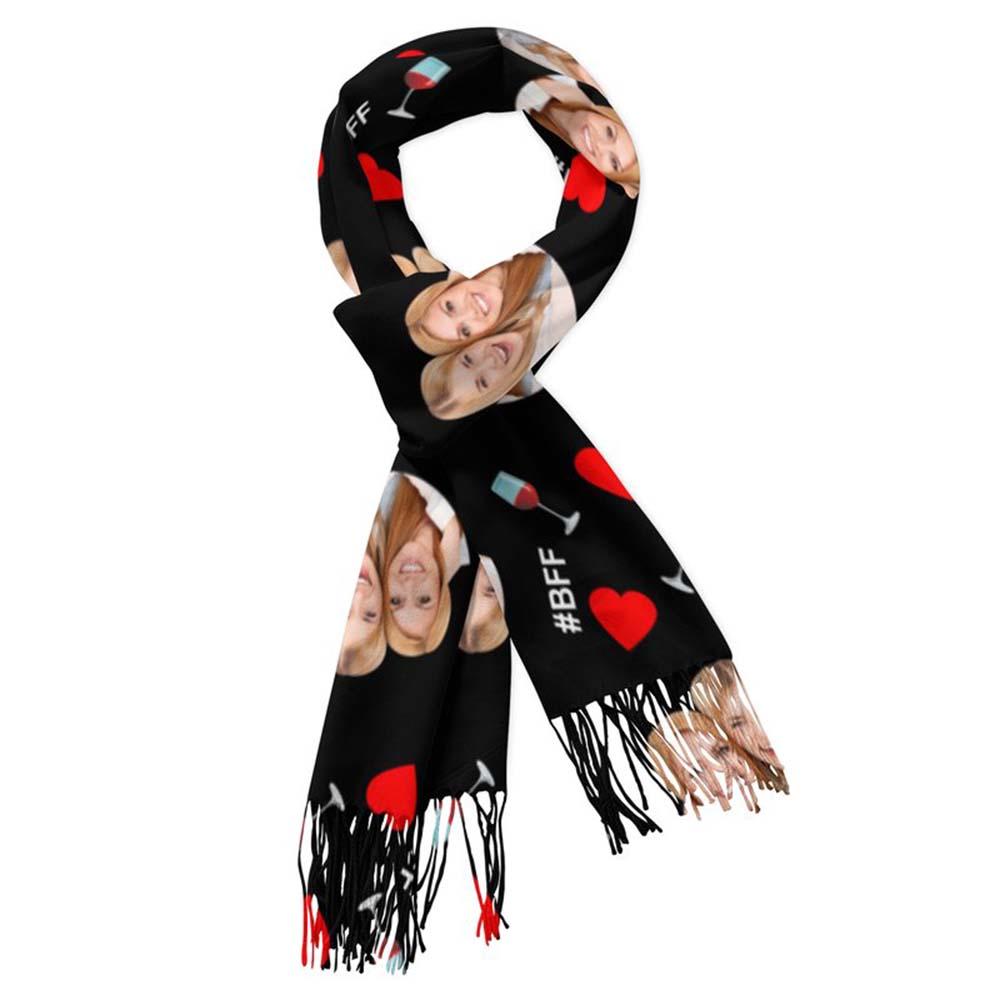 Custom Face Scarf For Friends Perfect Gift For Girls Warm Winter Fashion Accessories Multicolor Scarf Chiristmas Gift
