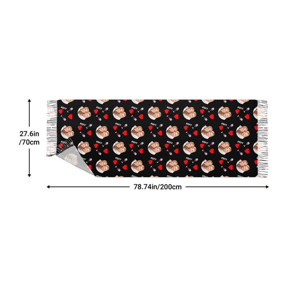 Custom Face Scarf For Friends Perfect Gift For Girls Warm Winter Fashion Accessories Multicolor Scarf Chiristmas Gift