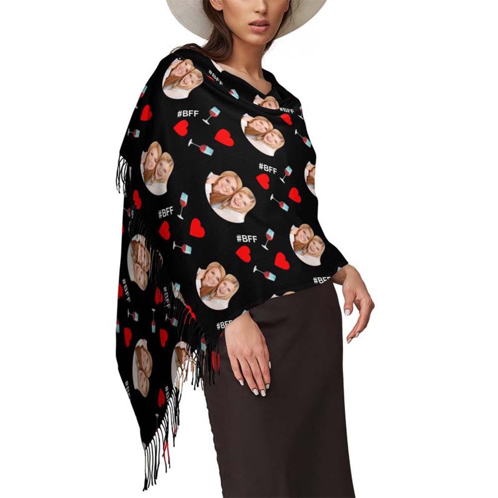 Custom Face Scarf For Friends Perfect Gift For Girls Warm Winter Fashion Accessories Multicolor Scarf Chiristmas Gift