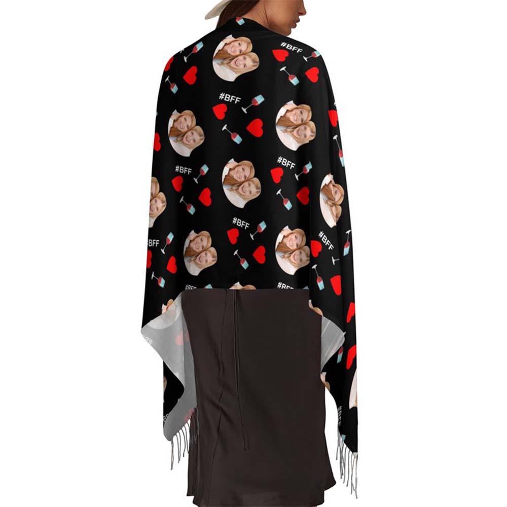 Custom Face Scarf For Friends Perfect Gift For Girls Warm Winter Fashion Accessories Multicolor Scarf Chiristmas Gift