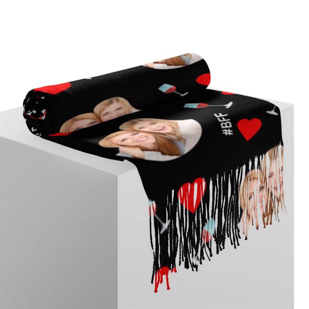 Custom Face Scarf For Friends Perfect Gift For Girls Warm Winter Fashion Accessories Multicolor Scarf Chiristmas Gift