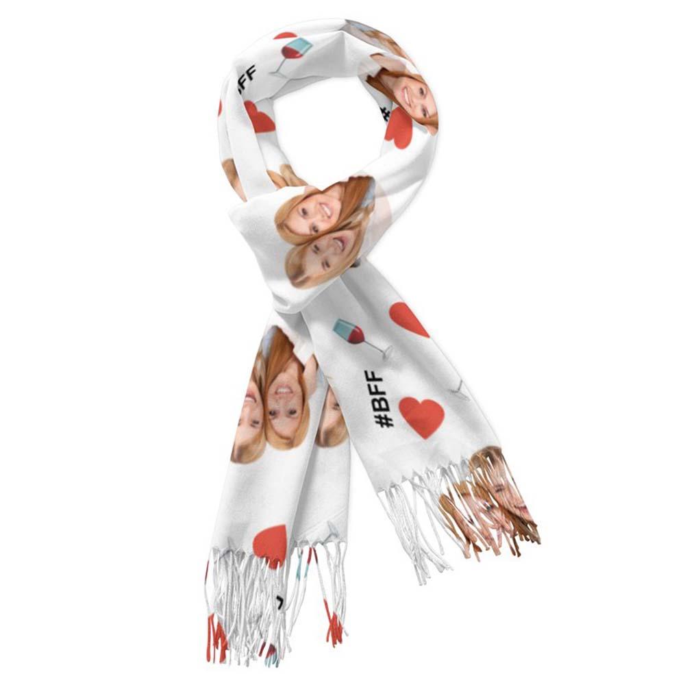 Custom Face Scarf For Friends Perfect Gift For Girls Warm Winter Fashion Accessories Multicolor Scarf Chiristmas Gift