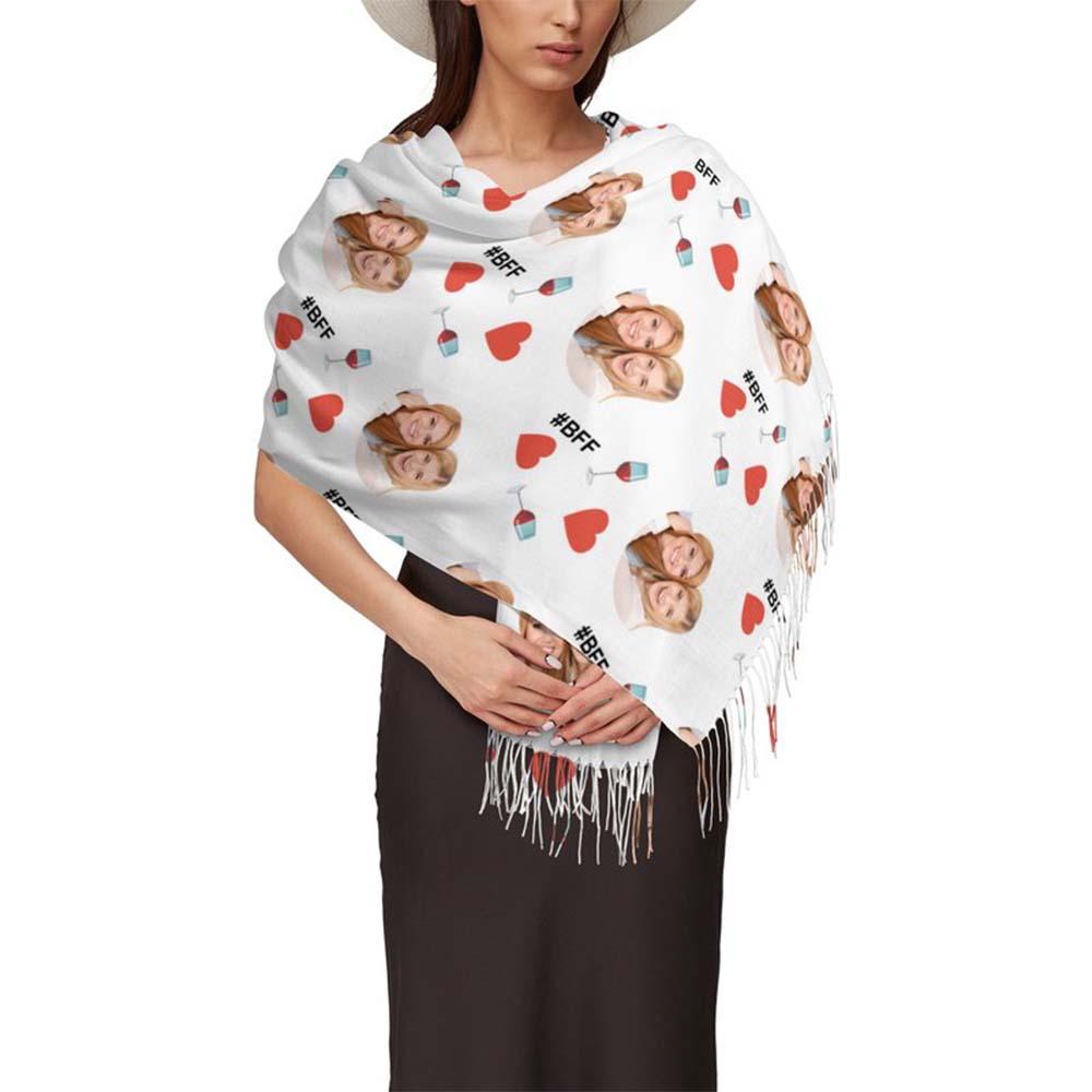 Custom Face Scarf For Friends Perfect Gift For Girls Warm Winter Fashion Accessories Multicolor Scarf Chiristmas Gift