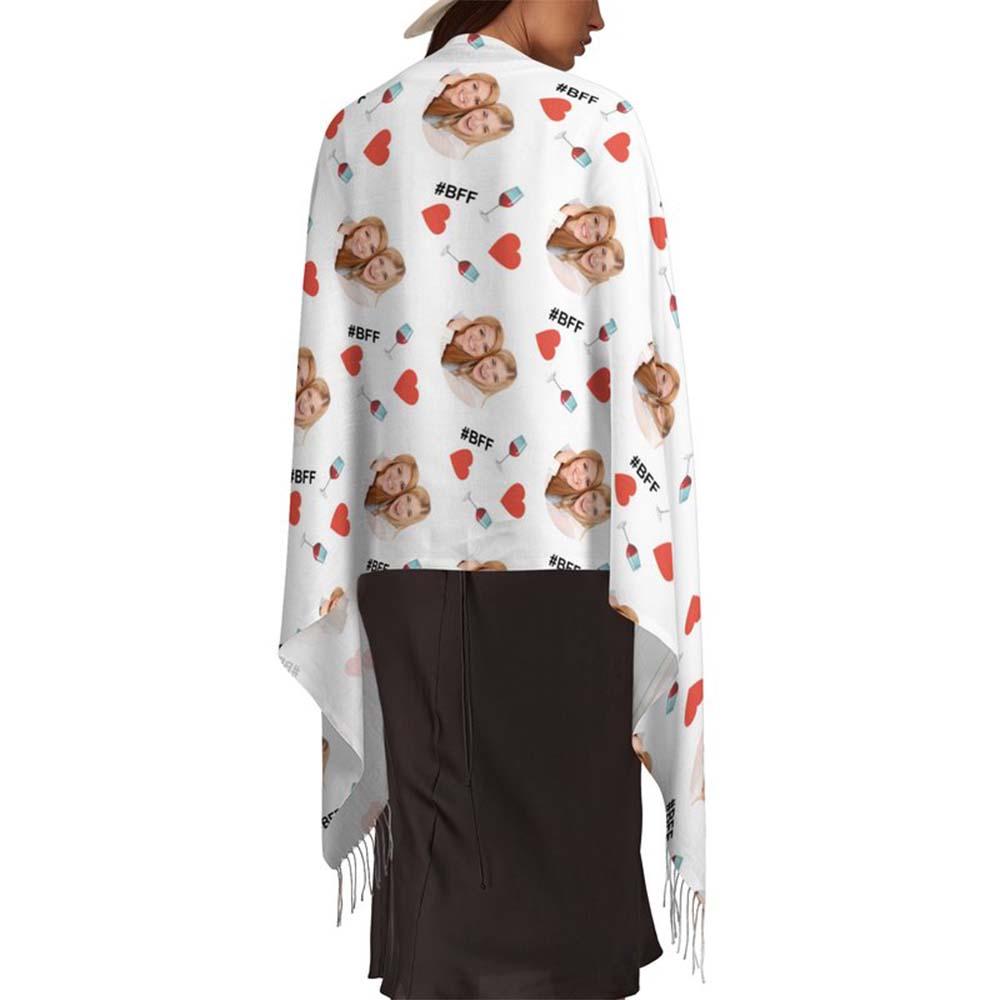 Custom Face Scarf For Friends Perfect Gift For Girls Warm Winter Fashion Accessories Multicolor Scarf Chiristmas Gift