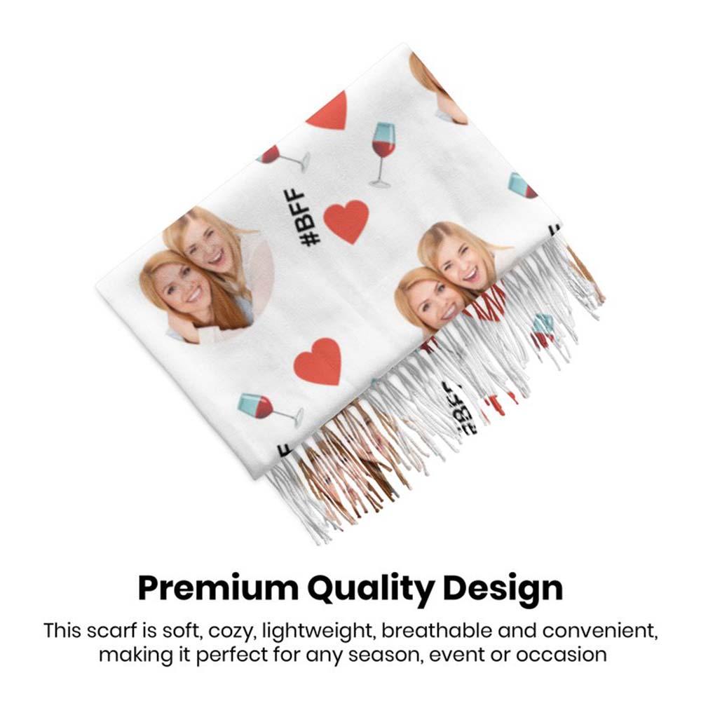 Custom Face Scarf For Friends Perfect Gift For Girls Warm Winter Fashion Accessories Multicolor Scarf Chiristmas Gift
