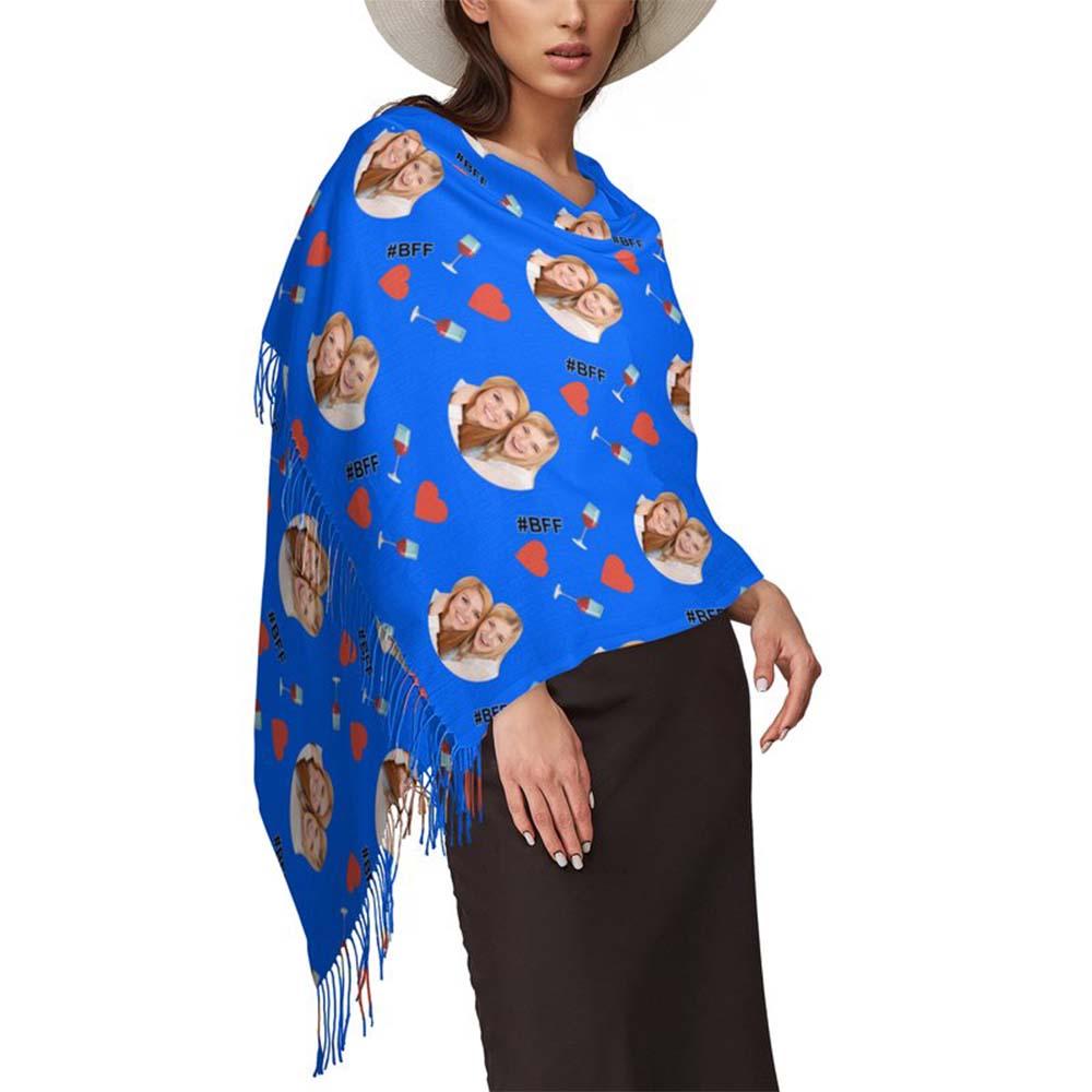 Custom Face Scarf For Friends Perfect Gift For Girls Warm Winter Fashion Accessories Multicolor Scarf Chiristmas Gift