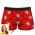Custom  Photo Boxer Men's,Heart Face Underwear - Men