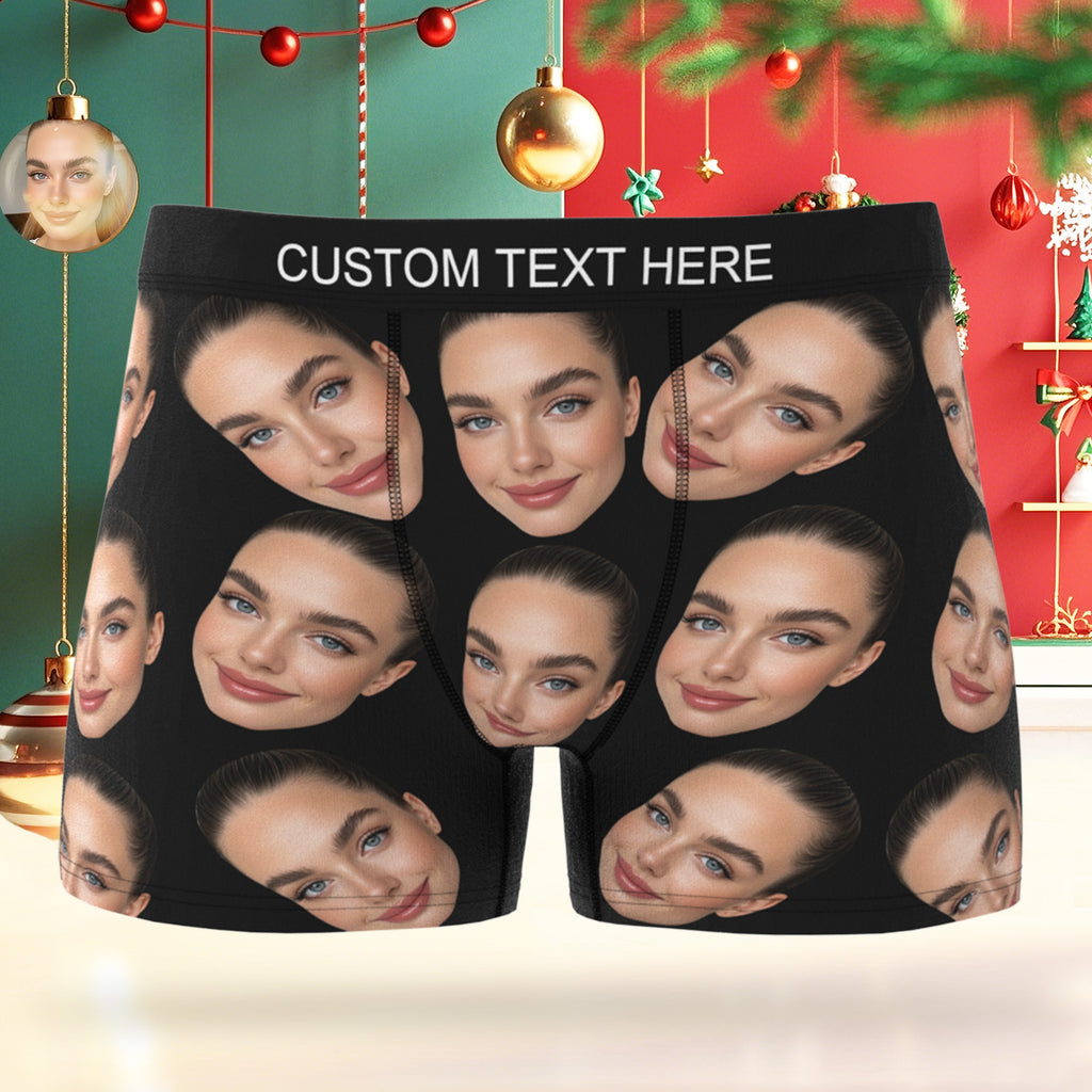 Custom Big Face Boxer Personalized Boxer Briefs Gift for Boyfriend Valentine's Gift