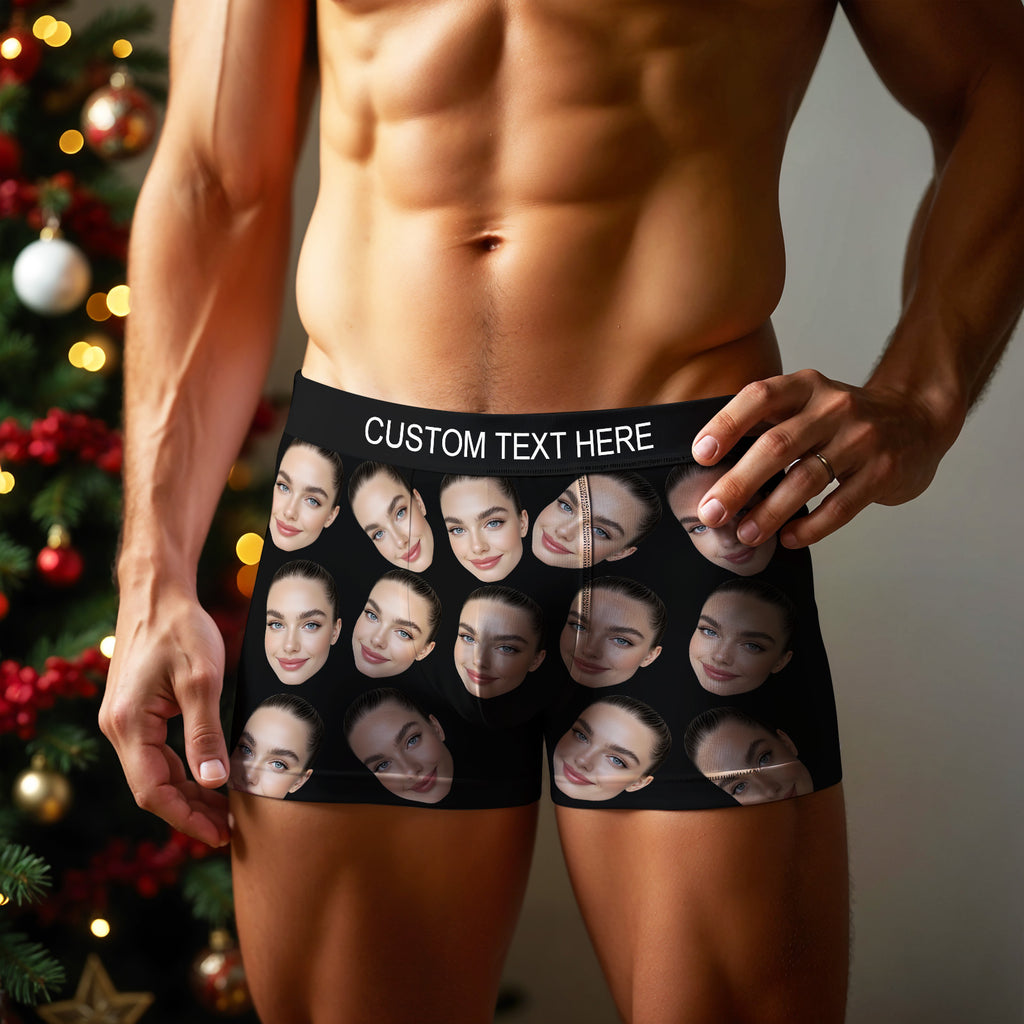 Custom Big Face Boxer Personalized Boxer Briefs Gift for Boyfriend Valentine's Gift