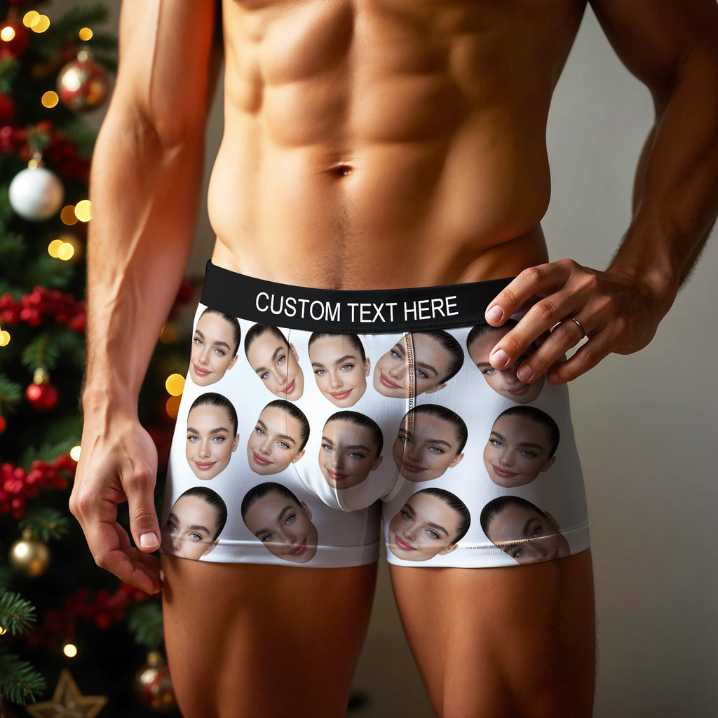 Custom Big Face Boxer Personalized Boxer Briefs Gift for Boyfriend Valentine's Gift