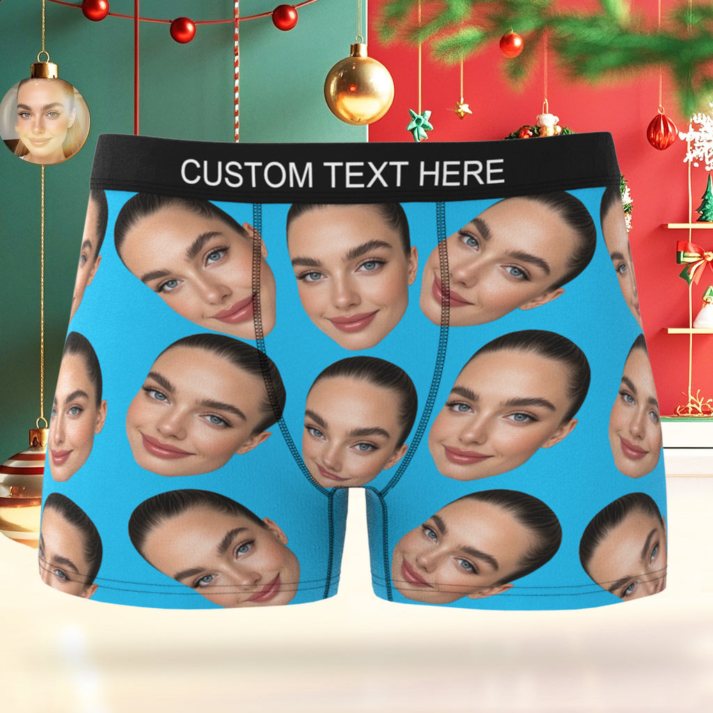 Custom Big Face Boxer Personalized Boxer Briefs Gift for Boyfriend Valentine's Gift