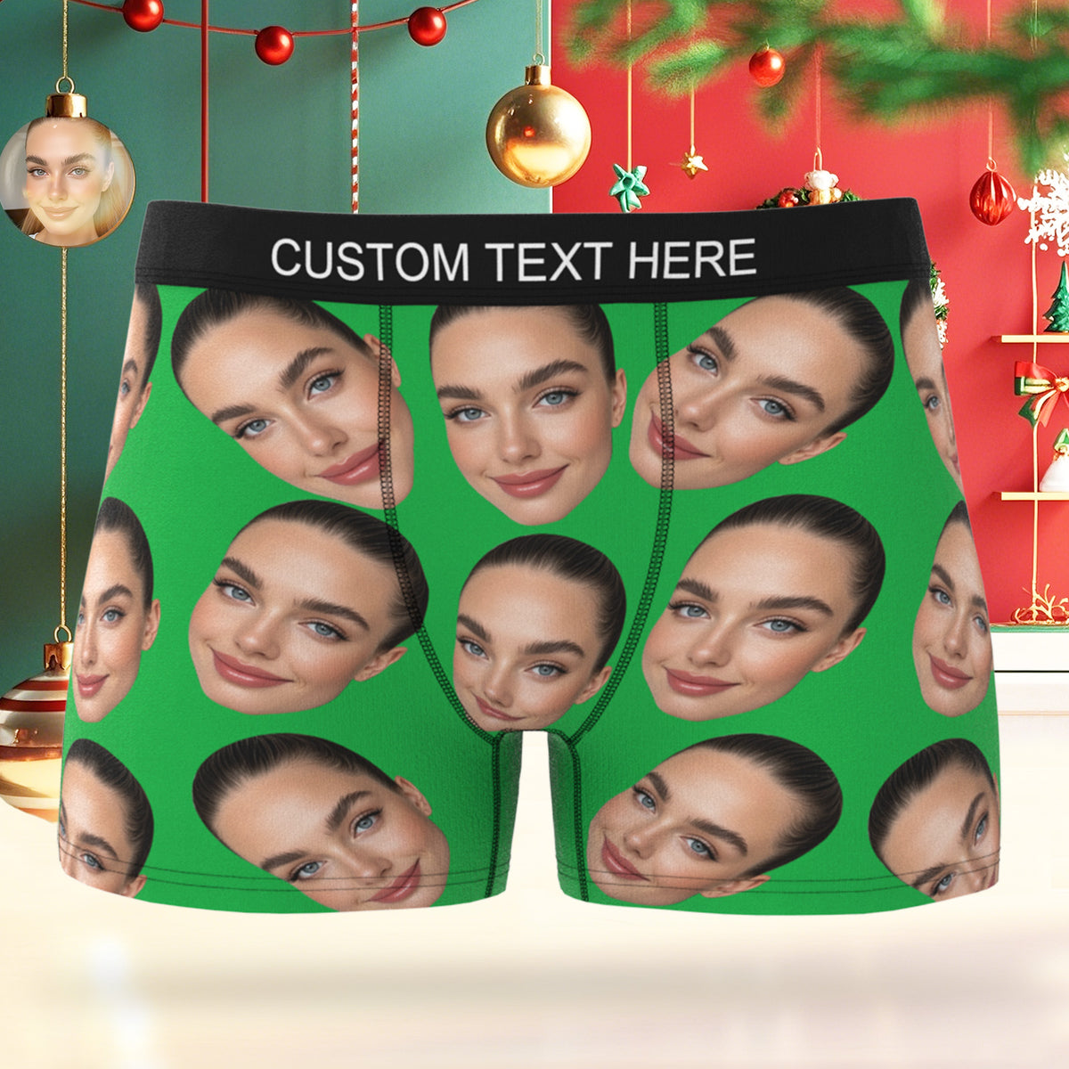 Custom Big Face Boxer Personalized Boxer Briefs Gift for Boyfriend Valentine's Gift