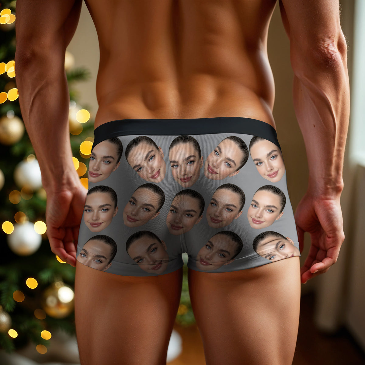 Custom Big Face Boxer Personalized Boxer Briefs Gift for Boyfriend Valentine's Gift