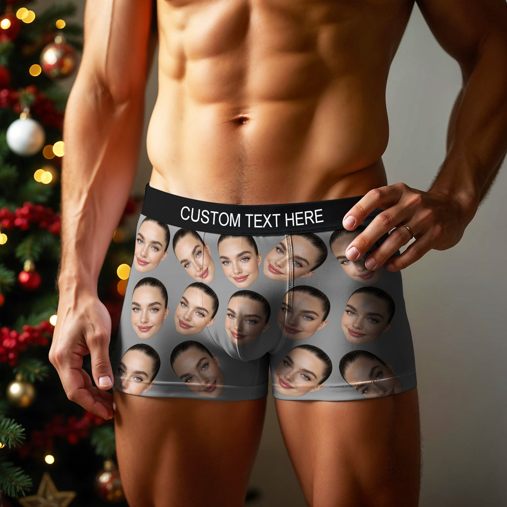 Custom Big Face Boxer Personalized Boxer Briefs Gift for Boyfriend Valentine's Gift