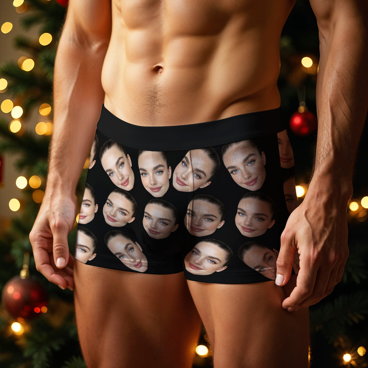 Custom Big Face Boxer Personalized Boxer Briefs Gift for Boyfriend Valentine's Gift