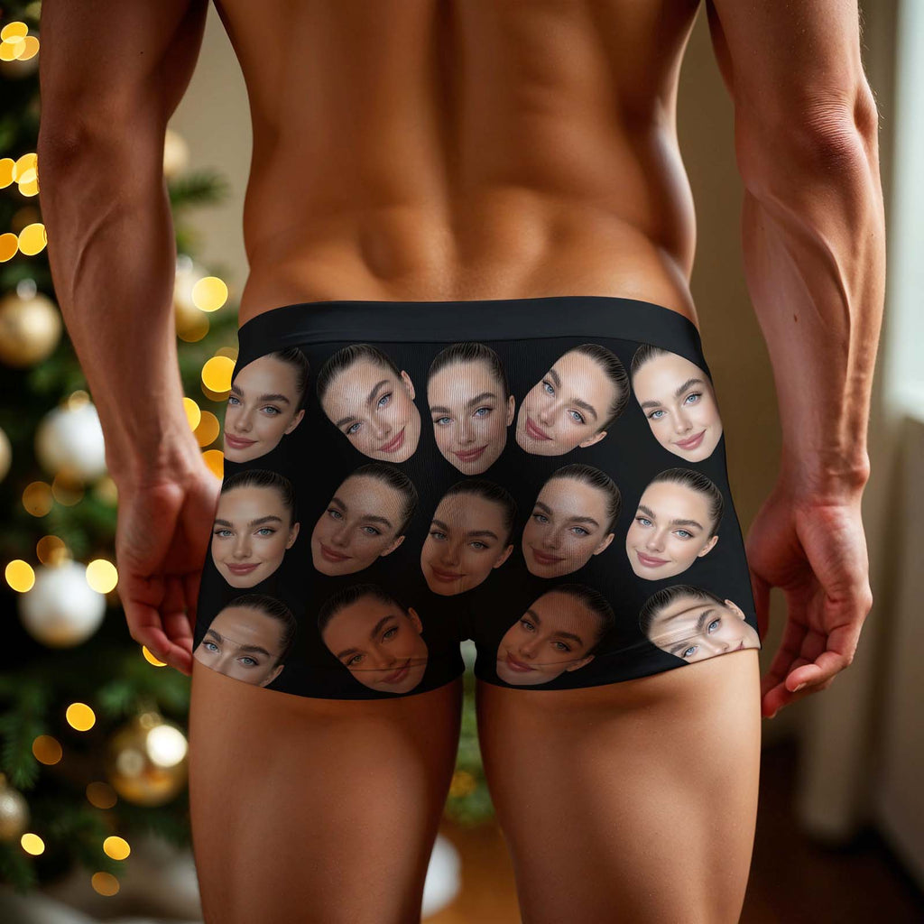 Custom Big Face Boxer Personalized Boxer Briefs Gift for Boyfriend Valentine's Gift