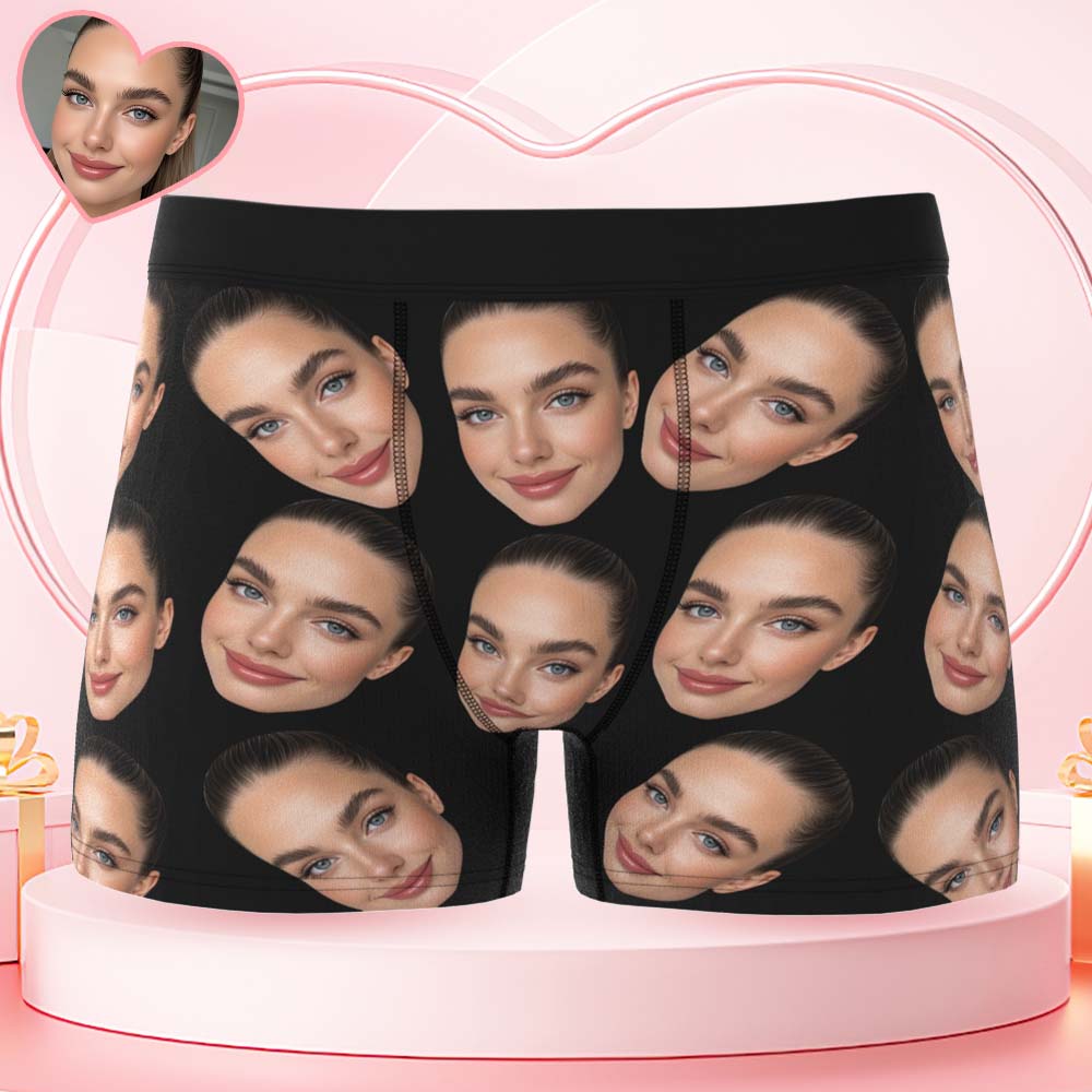 Custom Big Face Boxer Personalized Boxer Briefs Gift for Boyfriend Valentine's Gift