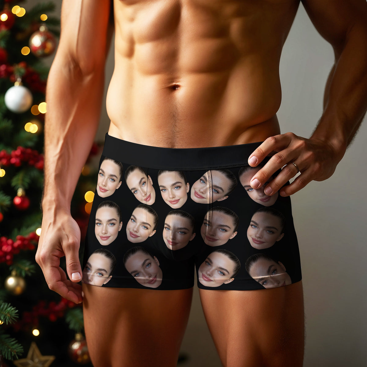 Custom Big Face Boxer Personalized Boxer Briefs Gift for Boyfriend Valentine's Gift