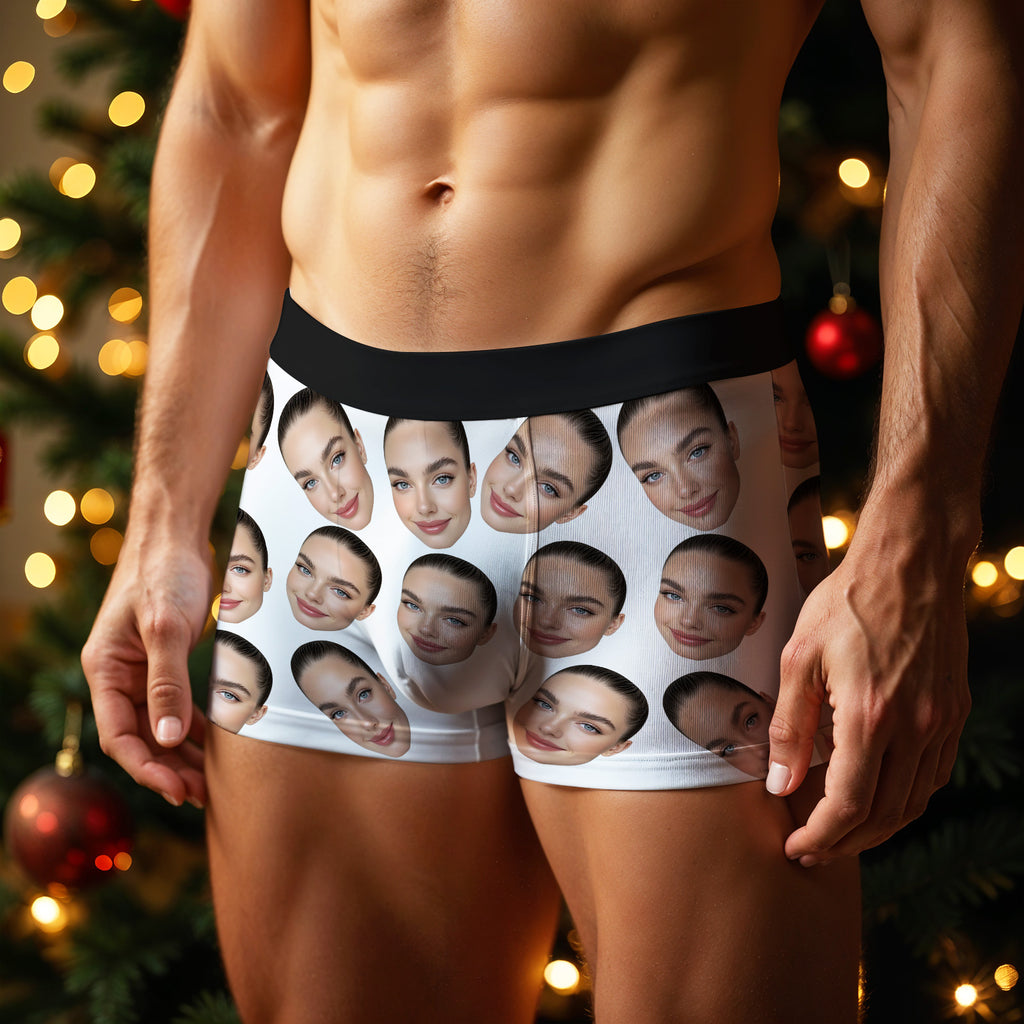 Custom Big Face Boxer Personalized Boxer Briefs Gift for Boyfriend Valentine's Gift