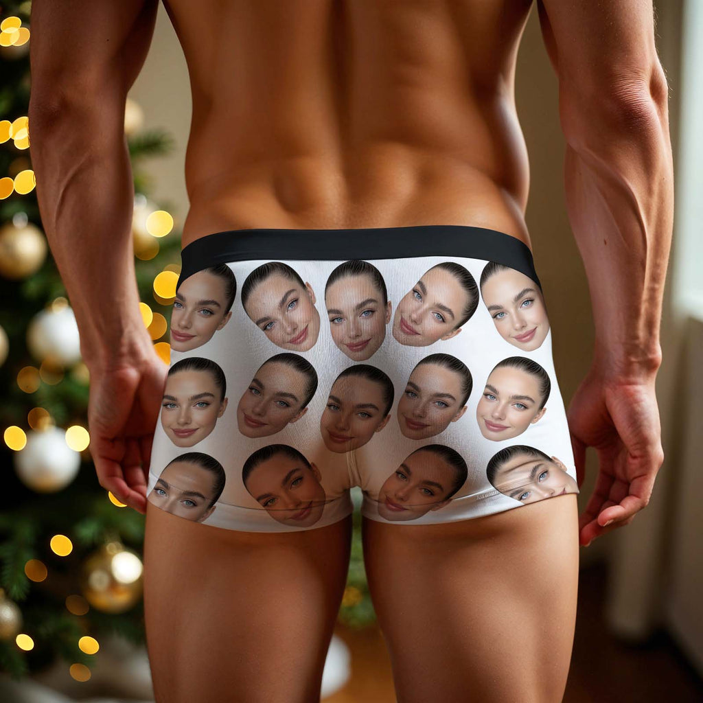 Custom Big Face Boxer Personalized Boxer Briefs Gift for Boyfriend Valentine's Gift