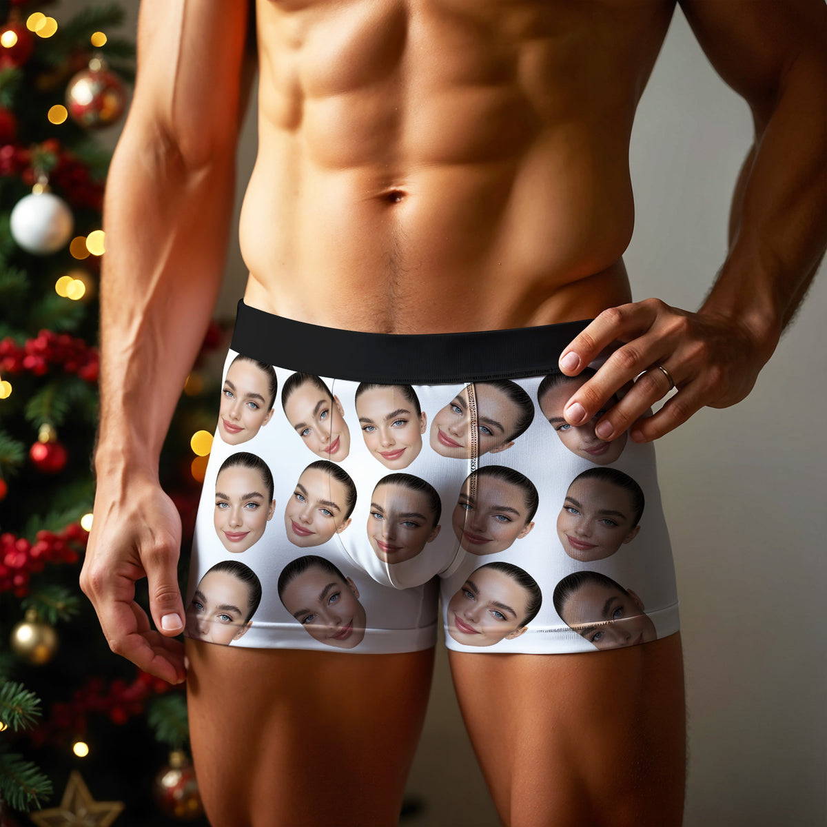 Custom Big Face Boxer Personalized Boxer Briefs Gift for Boyfriend Valentine's Gift