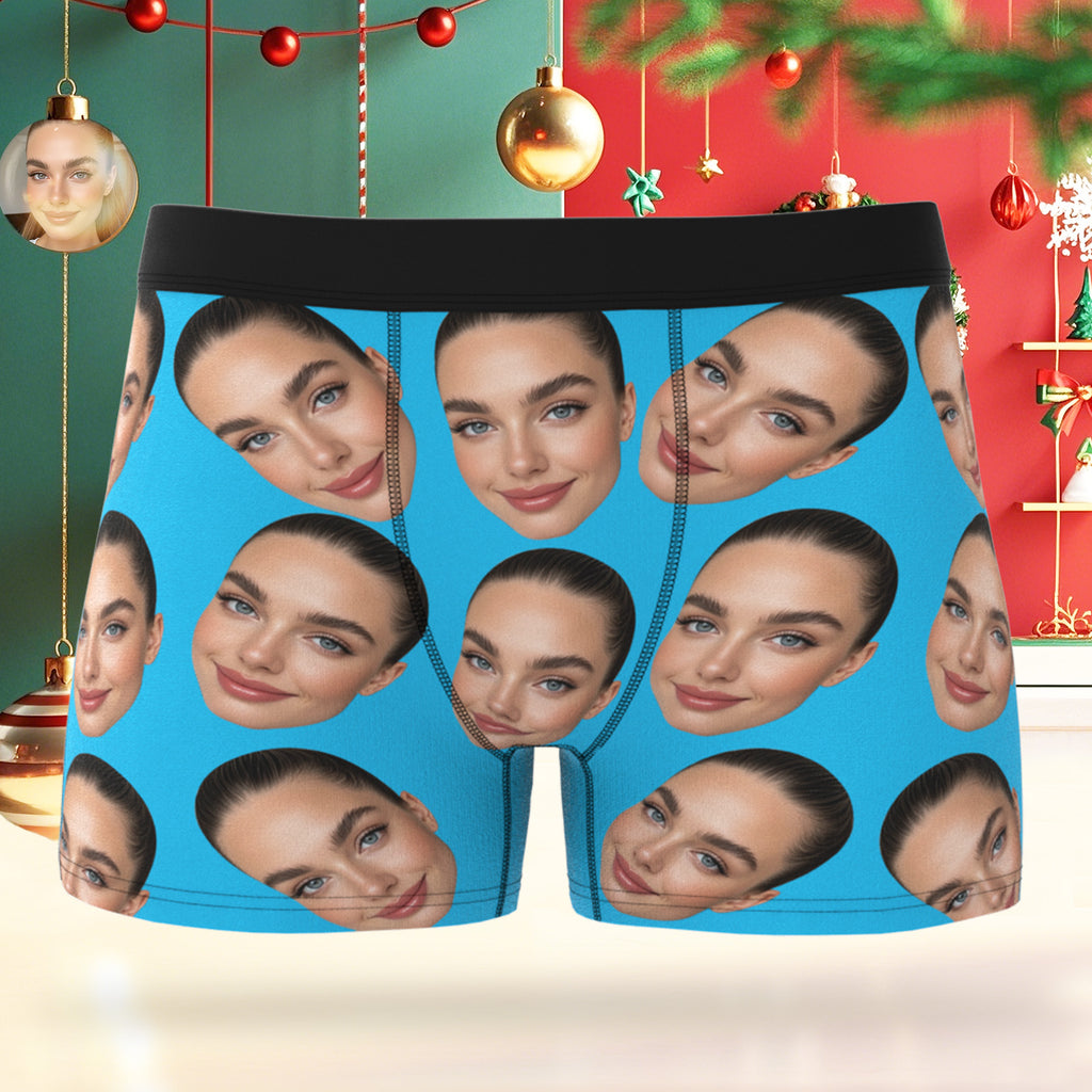 Custom Big Face Boxer Personalized Boxer Briefs Gift for Boyfriend Valentine's Gift