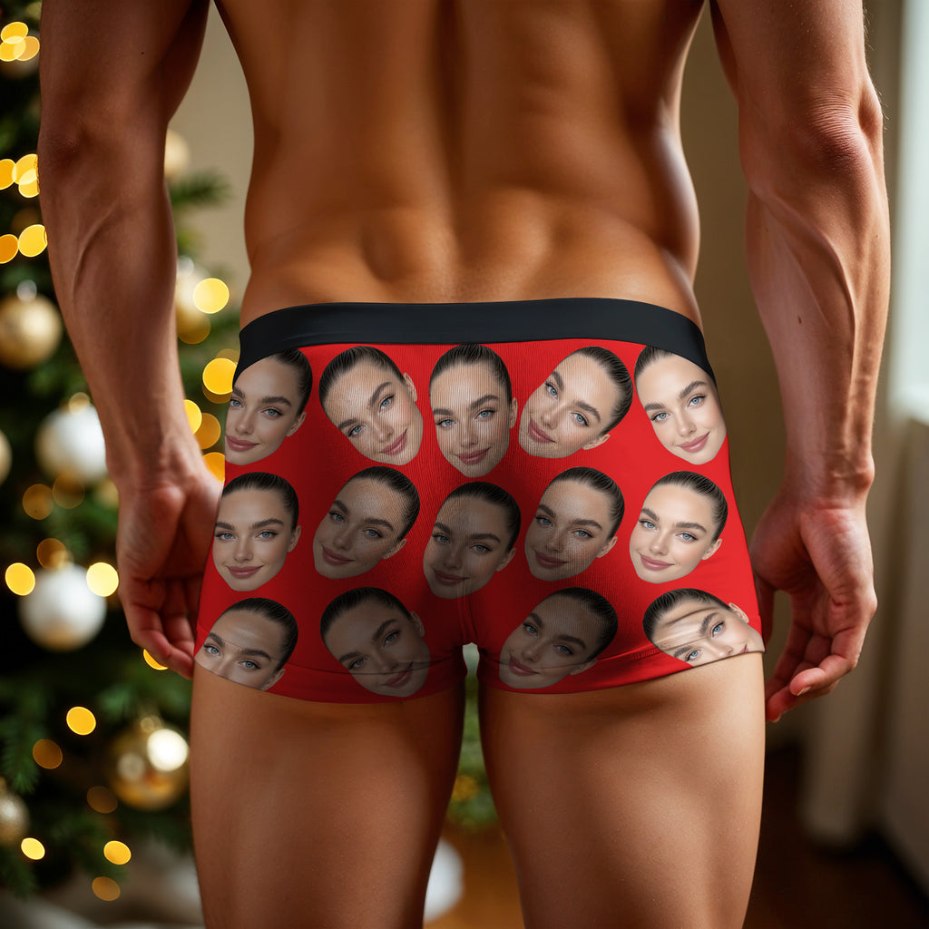 Custom Big Face Boxer Personalized Boxer Briefs Gift for Boyfriend Valentine's Gift
