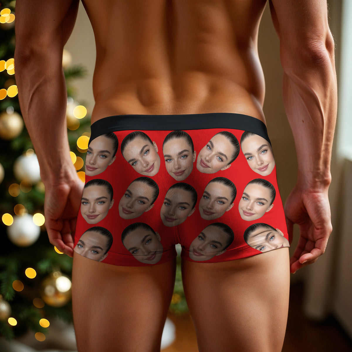 Custom Big Face Boxer Personalized Boxer Briefs Gift for Boyfriend Valentine's Gift