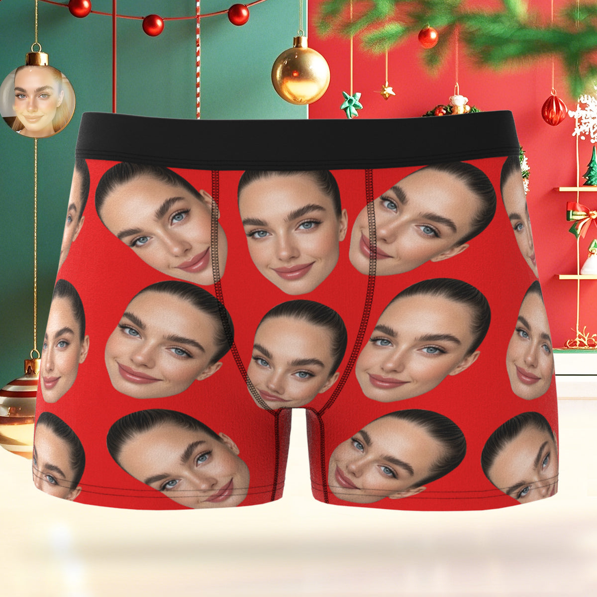 Custom Big Face Boxer Personalized Boxer Briefs Gift for Boyfriend Valentine's Gift