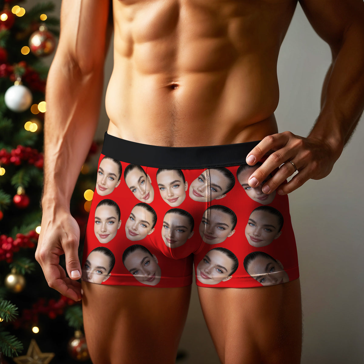 Custom Big Face Boxer Personalized Boxer Briefs Gift for Boyfriend Valentine's Gift