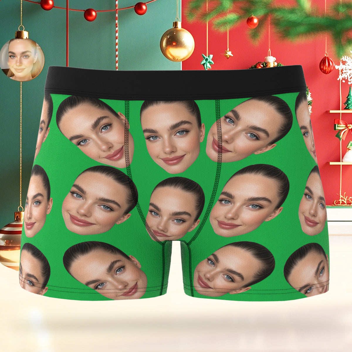 Custom Big Face Boxer Personalized Boxer Briefs Gift for Boyfriend Valentine's Gift