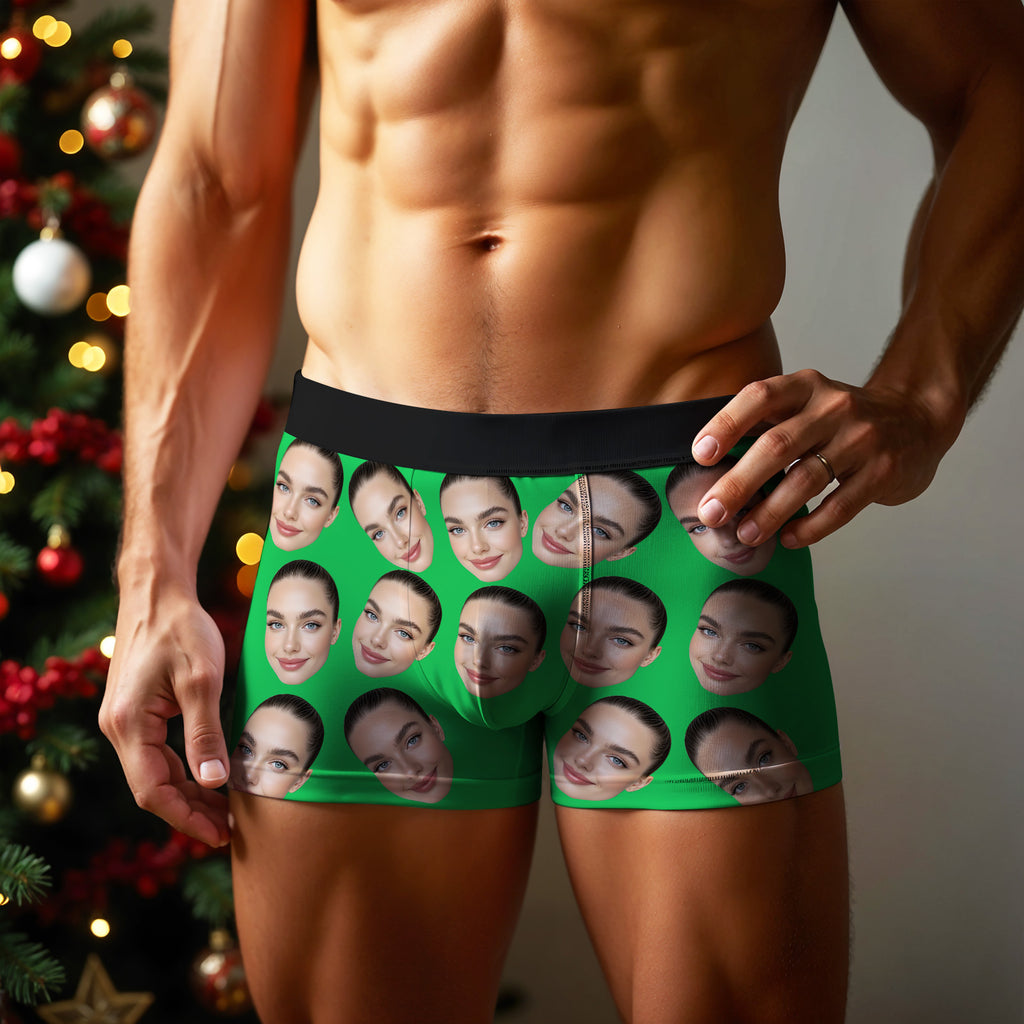 Custom Big Face Boxer Personalized Boxer Briefs Gift for Boyfriend Valentine's Gift