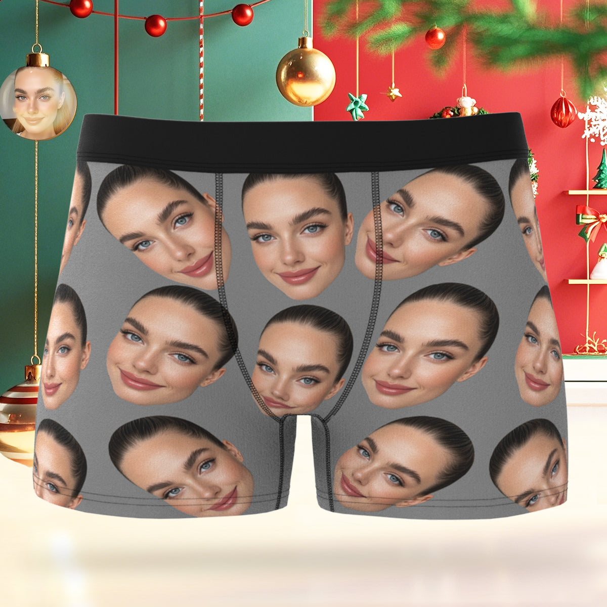 Custom Big Face Boxer Personalized Boxer Briefs Gift for Boyfriend Valentine's Gift