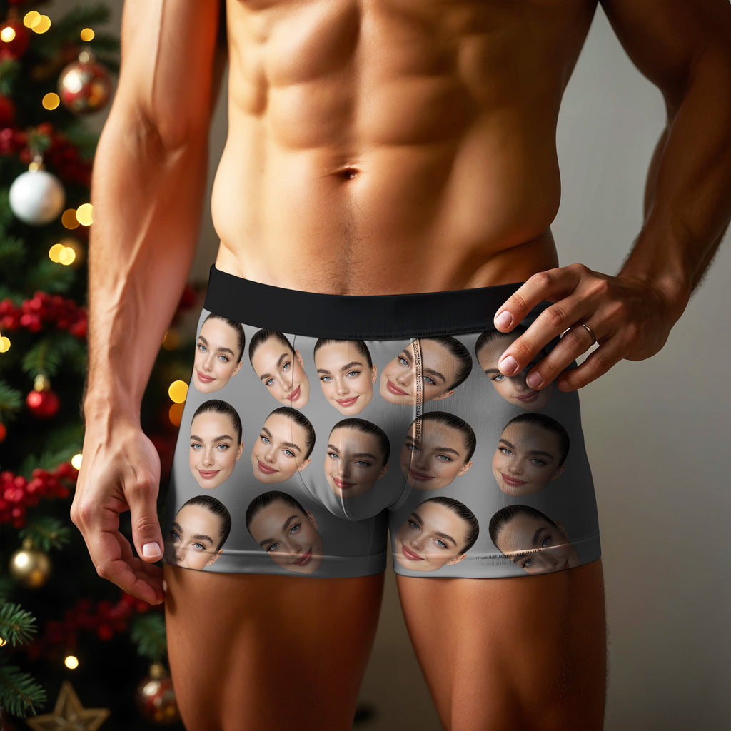 Custom Big Face Boxer Personalized Boxer Briefs Gift for Boyfriend Valentine's Gift